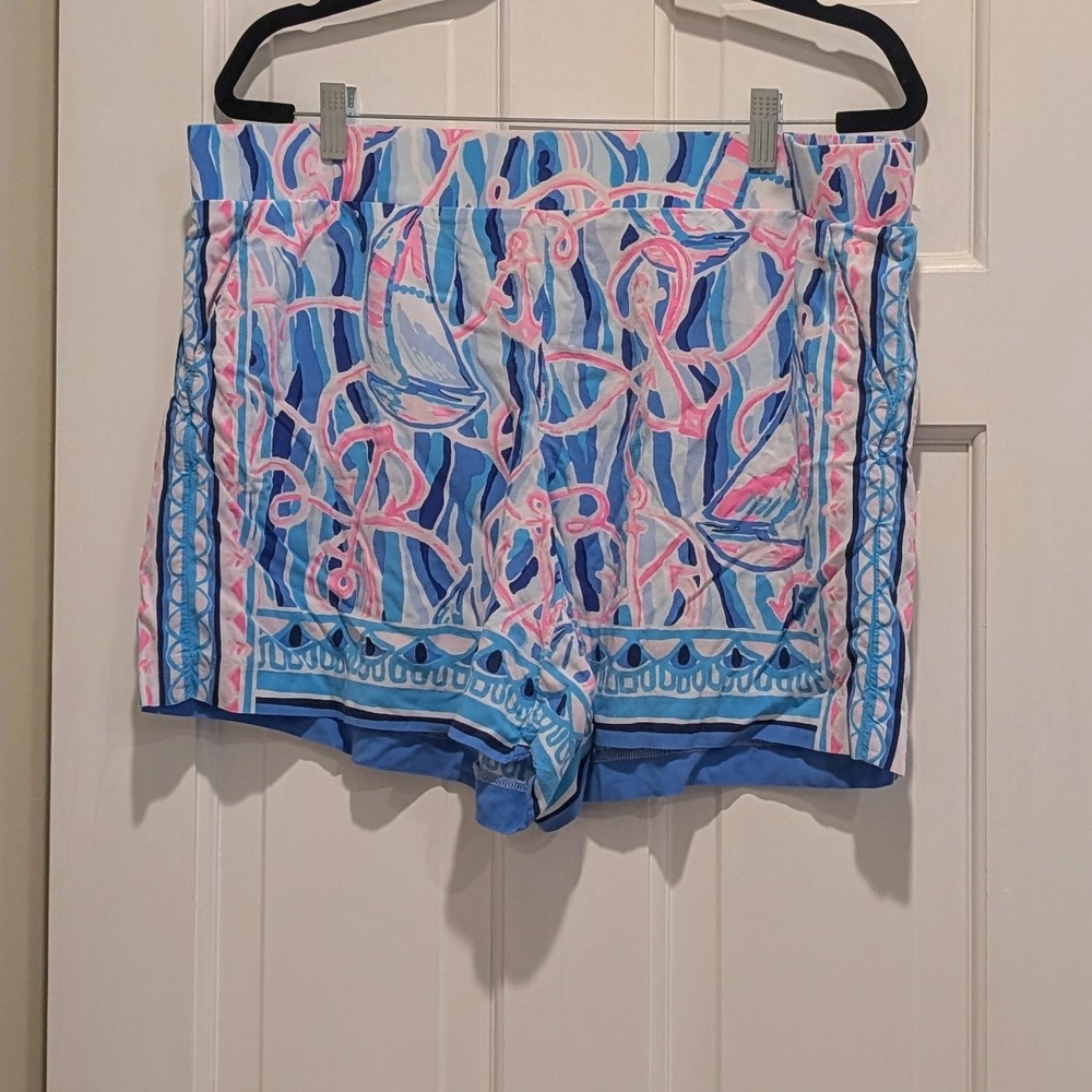 Lilly Pulitzer Reel Nauti Print Neilah Shorts Size XL